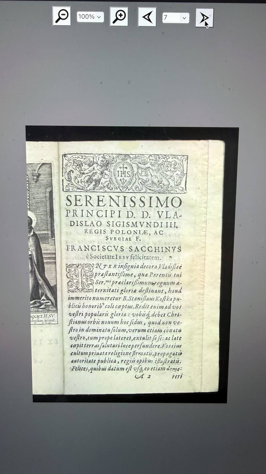 Strona starodruku: dedykacja, s. [A2]